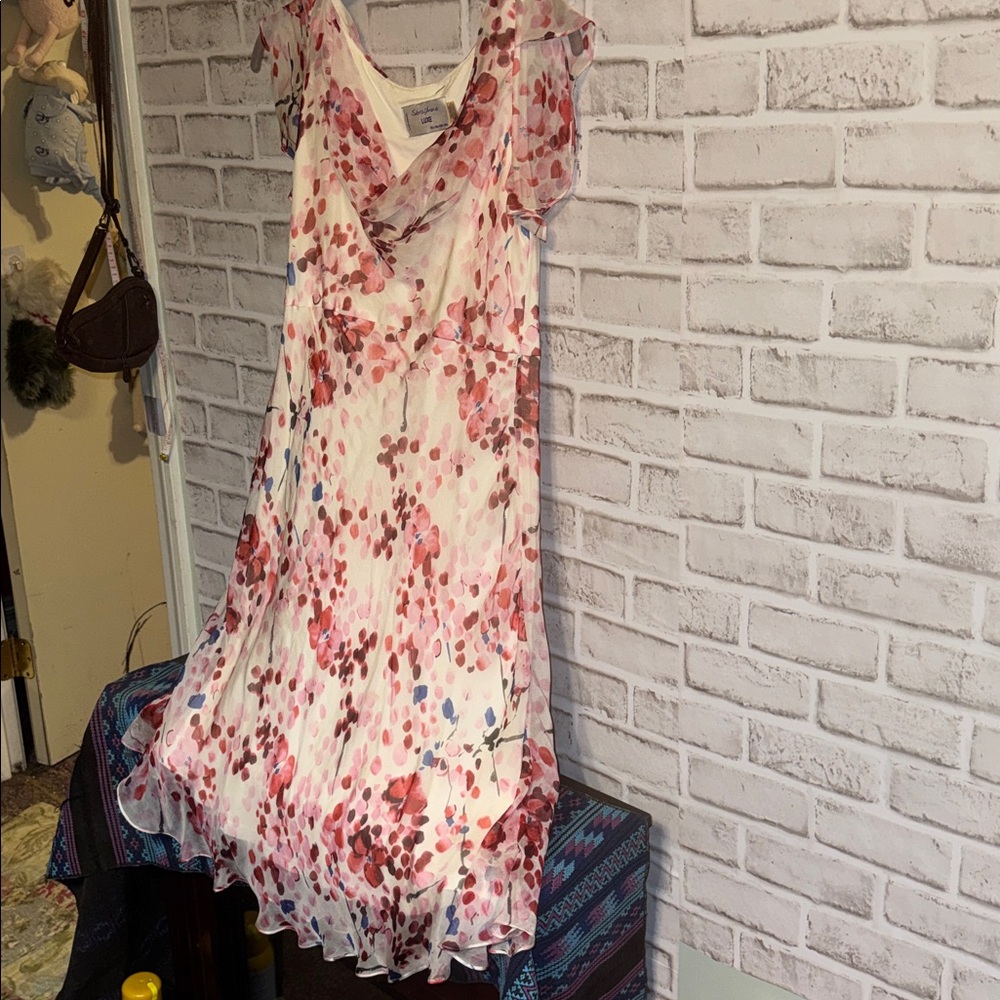 Seraphine Pink Floral dress w/full slip - Picture 13 of 14